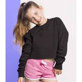 Black - Back - SF Minni Girls Slounge Crop Sweatshirt