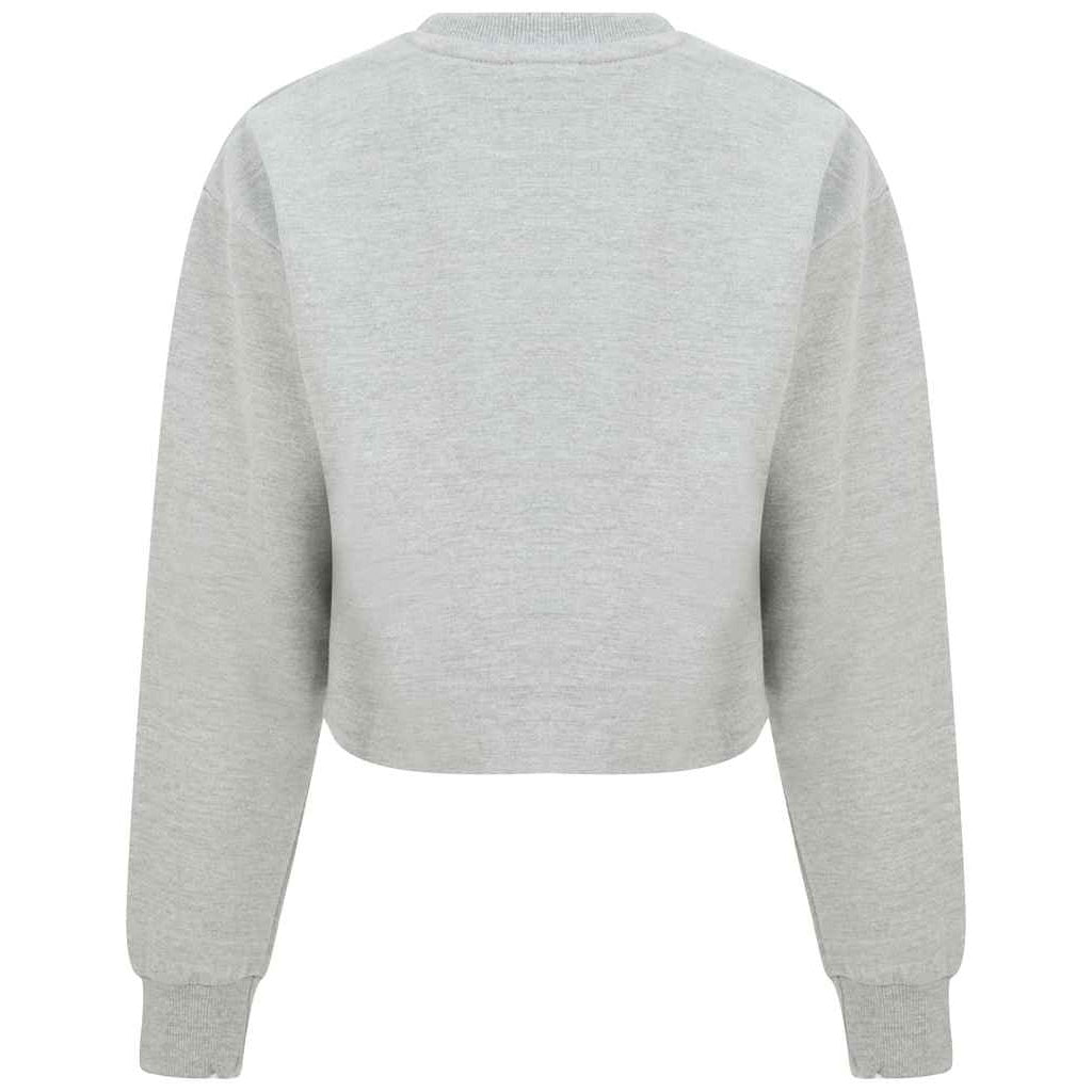 Heather Grey - Back - SF Minni Girls Crop Sweatshirt