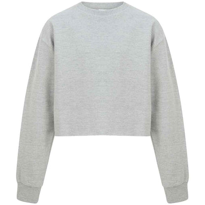 Heather Grey - Front - SF Minni Girls Crop Sweatshirt