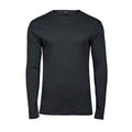 Dark Grey - Front - Tee Jays Mens Interlock Long-Sleeved T-Shirt