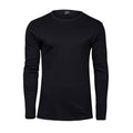 Black - Front - Tee Jays Mens Interlock Long-Sleeved T-Shirt