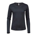 Dark Grey - Front - Tee Jays Womens-Ladies Interlock Long-Sleeved T-Shirt