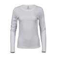 White - Front - Tee Jays Womens-Ladies Interlock Long-Sleeved T-Shirt