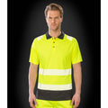 Fluorescent Yellow - Back - Result Genuine Recycled Mens Safety Polo Shirt