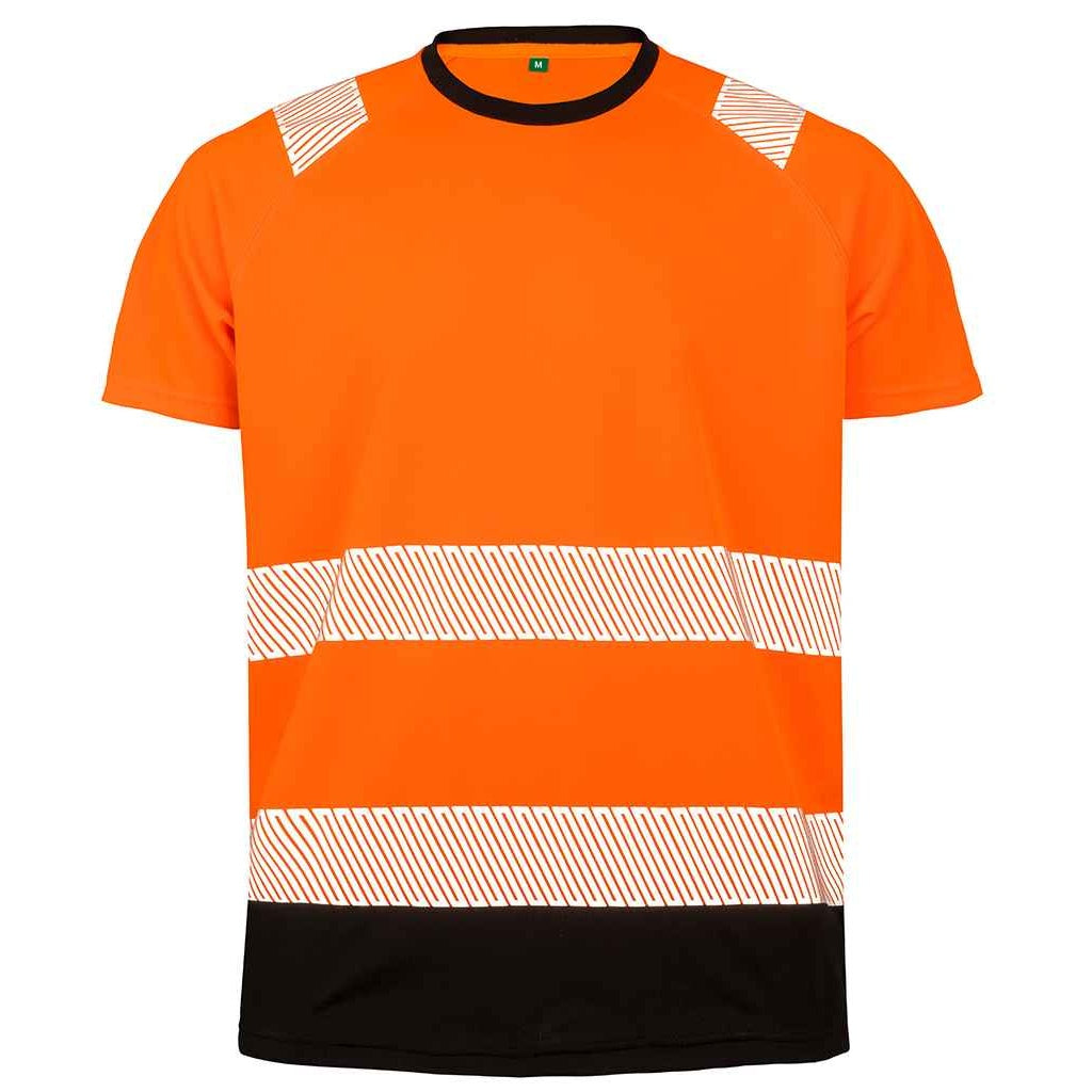 Fluorescent Orange - Front - Result Genuine Recycled Mens Safety T-Shirt