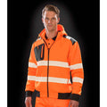 Fluorescent Orange - Back - Result Genuine Recycled Unisex Adult Robust Safety Full Zip Hoodie