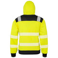 Fluorescent Yellow - Back - Result Genuine Recycled Unisex Adult Robust Safety Full Zip Hoodie