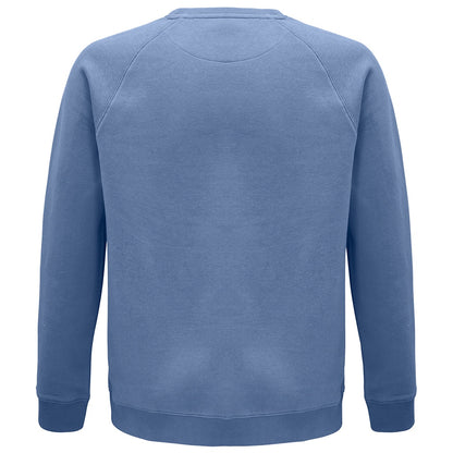 Blue - Close up - SOLS Unisex Adult Space Organic Raglan Sweatshirt