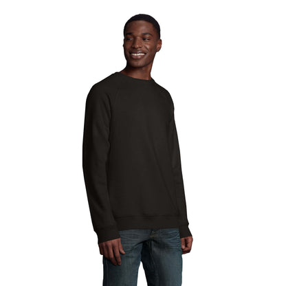 Black - Side - SOLS Unisex Adult Space Organic Raglan Sweatshirt