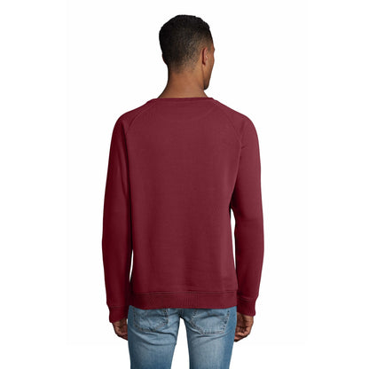Burgundy - Lifestyle - SOLS Unisex Adult Space Organic Raglan Sweatshirt