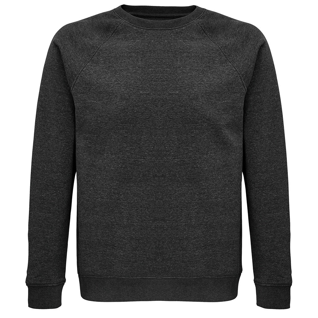 Charcoal Marl - Front - SOLS Unisex Adult Space Organic Raglan Sweatshirt