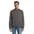 Charcoal Marl - Back - SOLS Unisex Adult Space Organic Raglan Sweatshirt