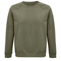 Khaki - Front - SOLS Unisex Adult Space Organic Raglan Sweatshirt