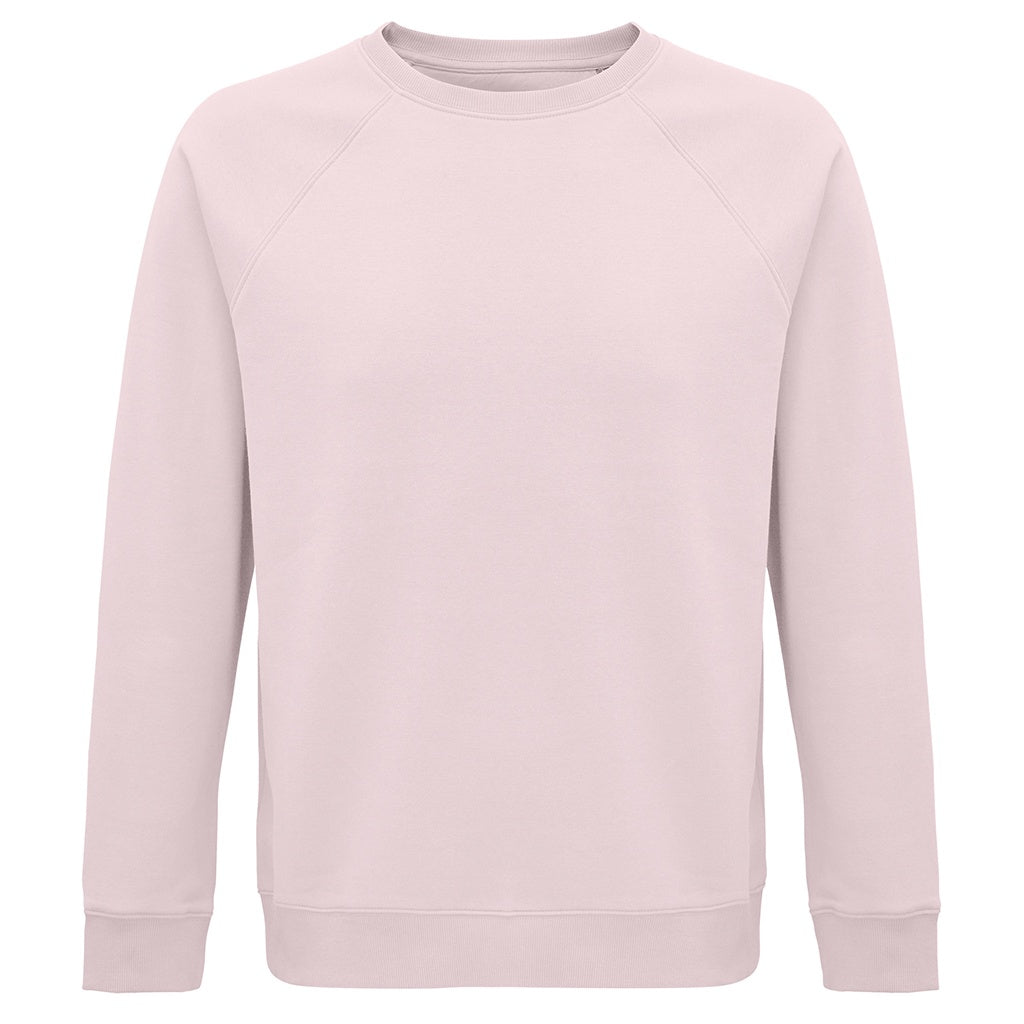 Pale Pink - Front - SOLS Unisex Adult Space Organic Raglan Sweatshirt