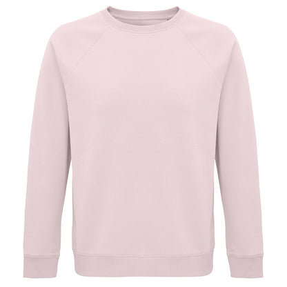 Pale Pink - Front - SOLS Unisex Adult Space Organic Raglan Sweatshirt