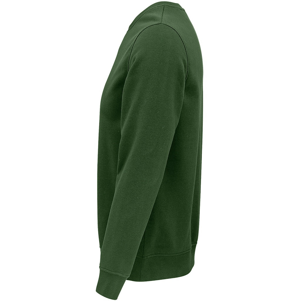 Bottle Green - Close up - SOLS Unisex Adult Comet Organic Sweatshirt
