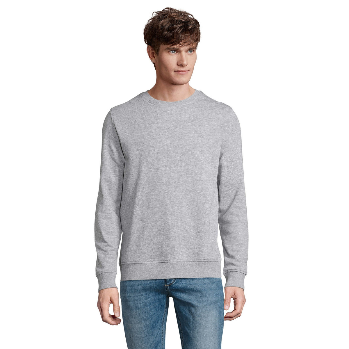 Grey Marl - Back - SOLS Unisex Adult Comet Organic Sweatshirt