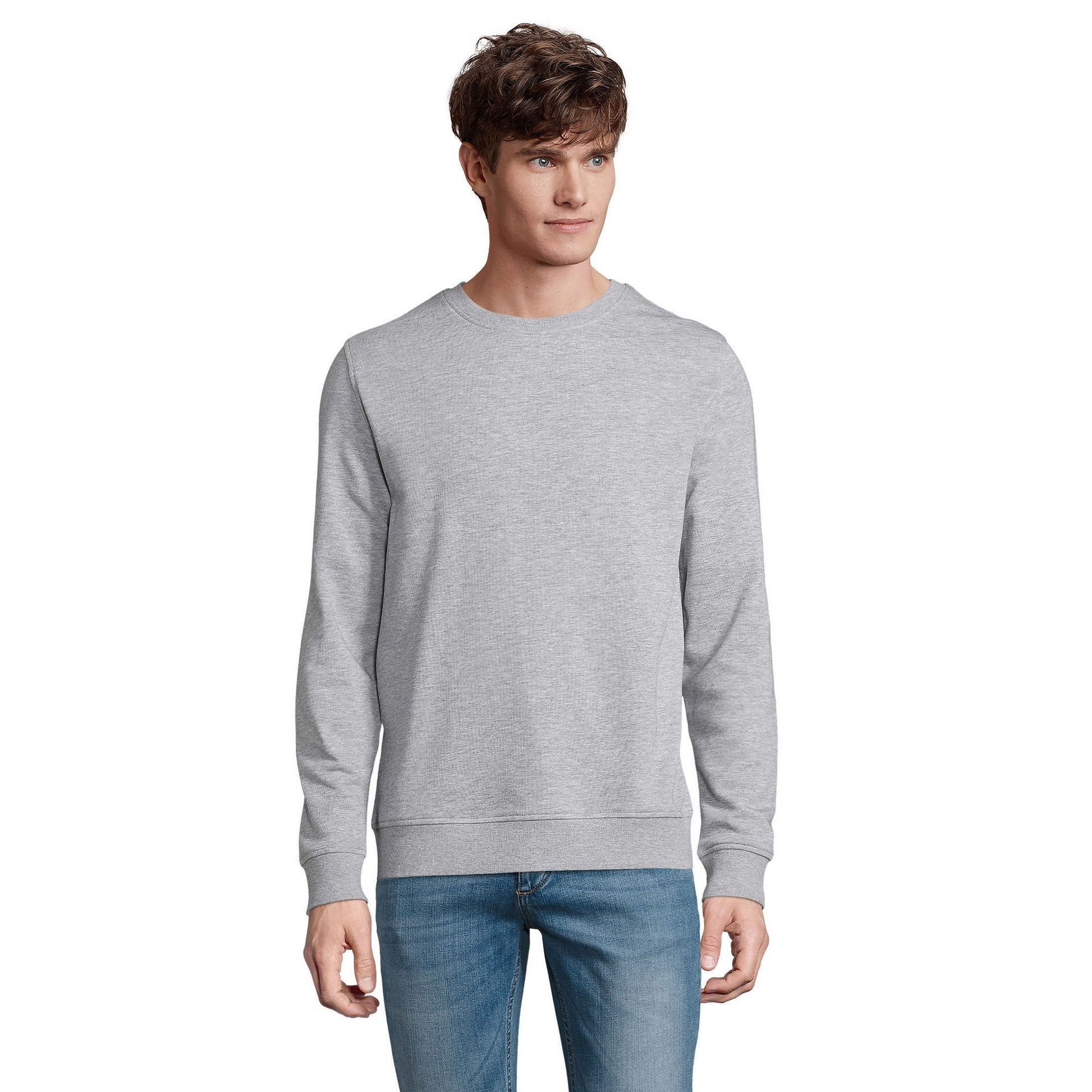 Grey Marl - Back - SOLS Unisex Adult Comet Organic Sweatshirt