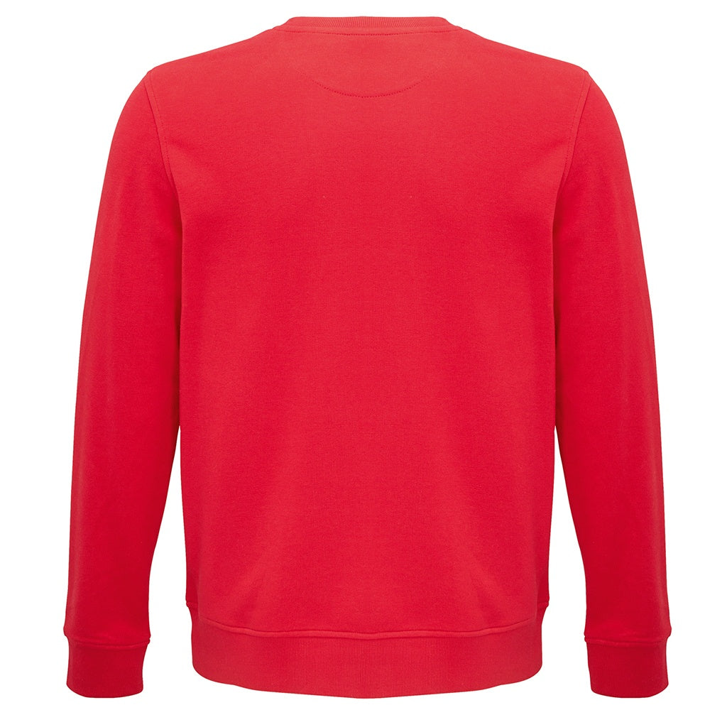 Red - Close up - SOLS Unisex Adult Comet Organic Sweatshirt