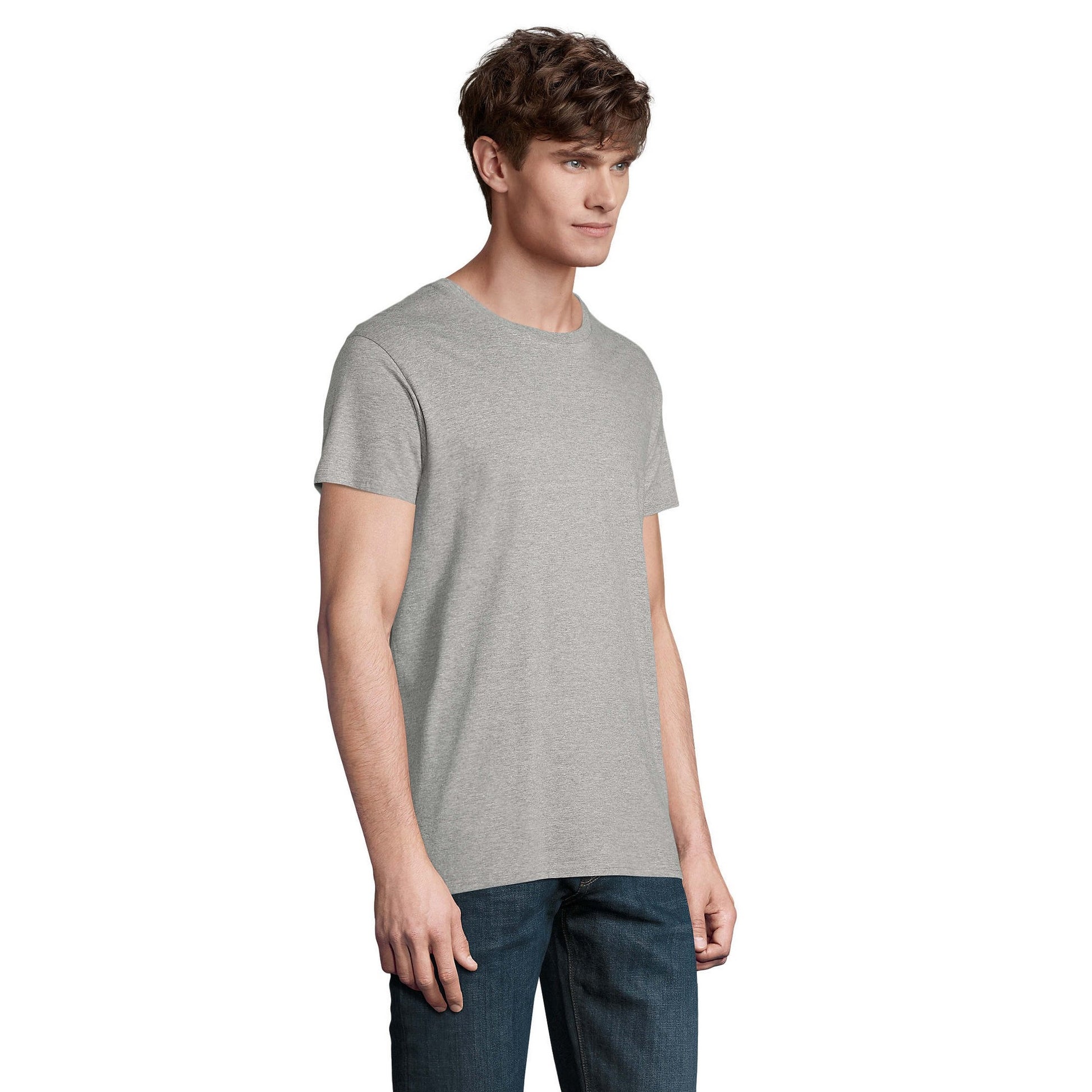 Grey Marl - Side - SOLS Mens Crusader Organic T-Shirt