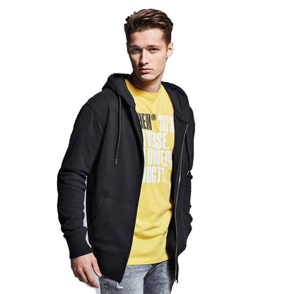 Black - Side - Anthem Mens Organic Full Zip Hoodie