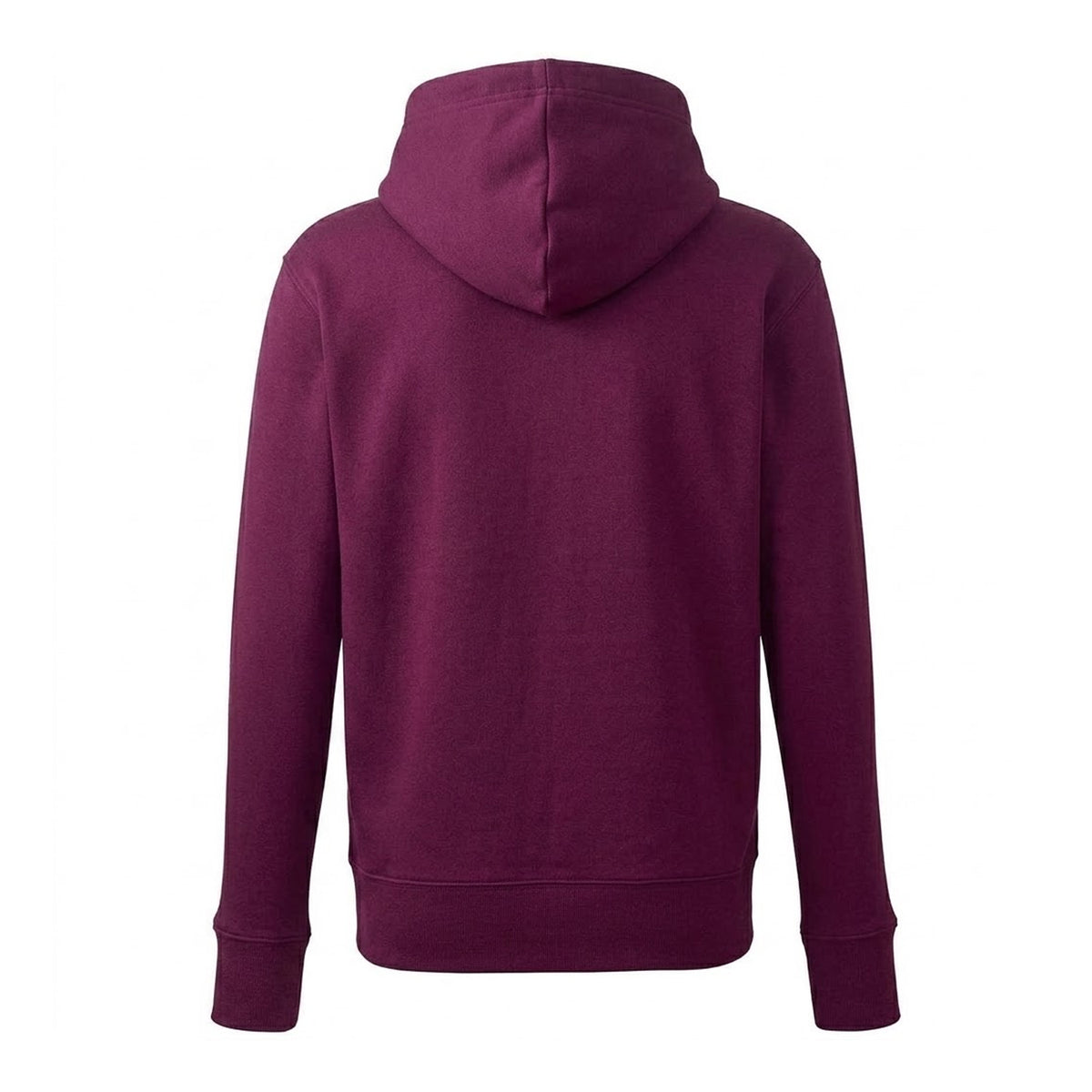 Burgundy - Back - Anthem Mens Organic Full Zip Hoodie