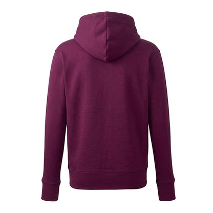 Burgundy - Back - Anthem Mens Organic Full Zip Hoodie