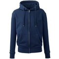 Navy - Front - Anthem Mens Organic Full Zip Hoodie