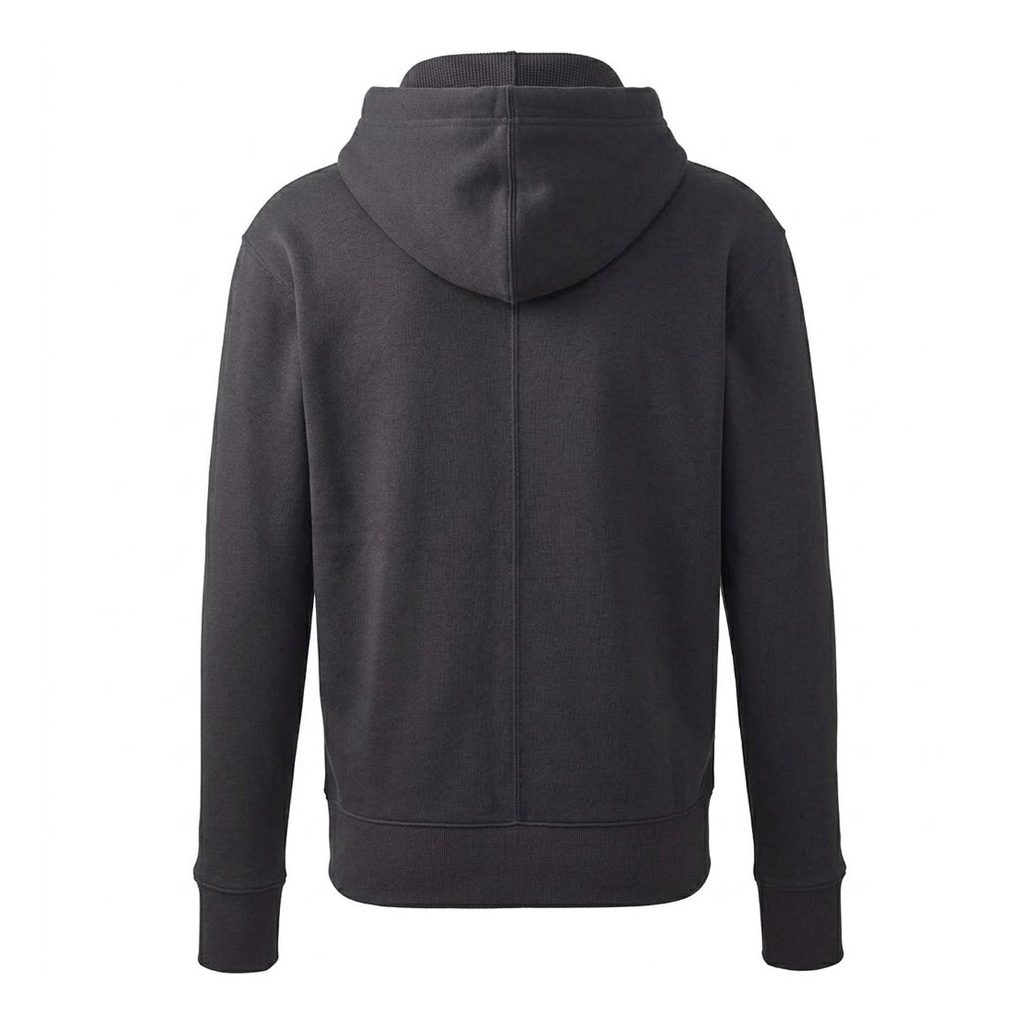 Charcoal - Back - Anthem Mens Organic Full Zip Hoodie