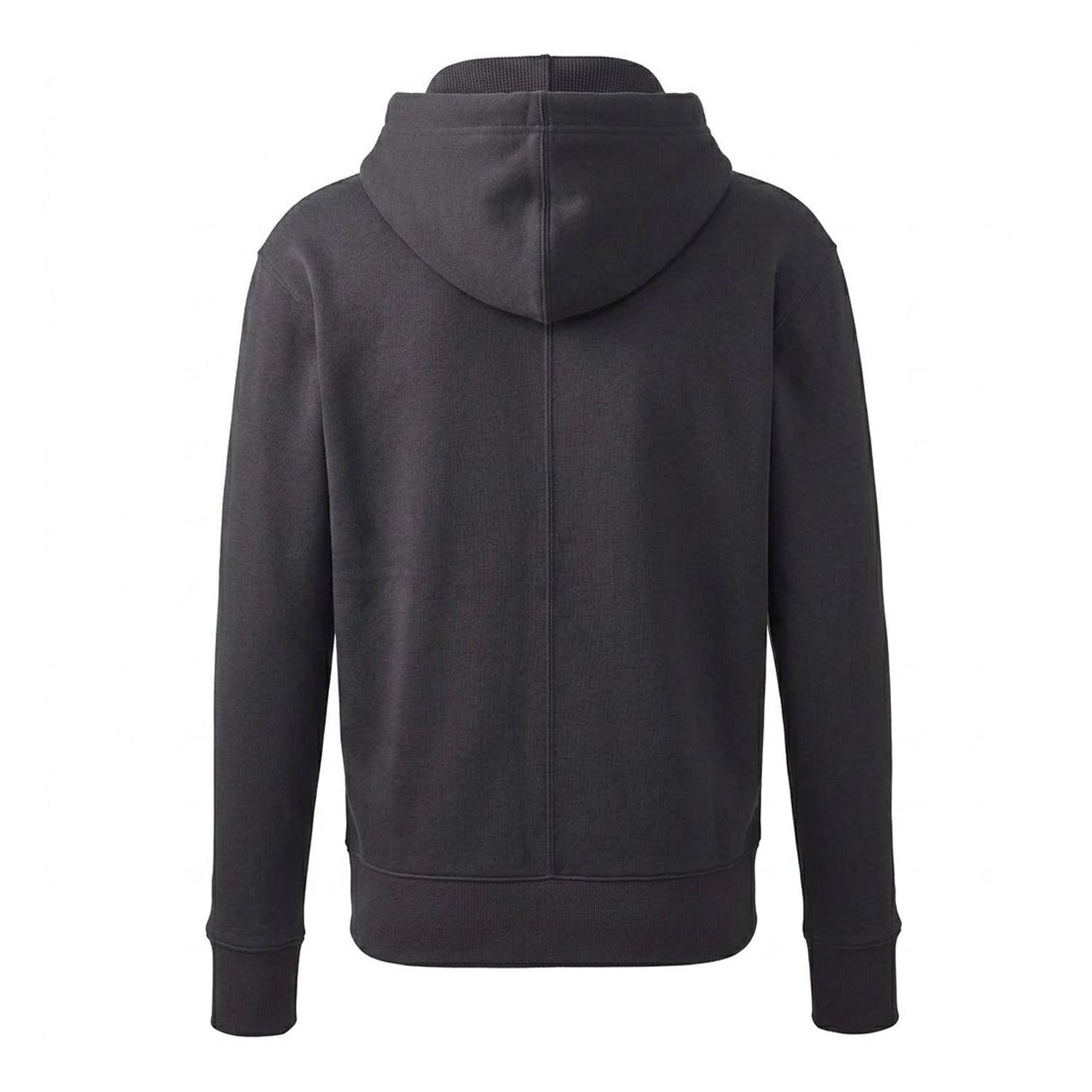 Charcoal - Back - Anthem Mens Organic Full Zip Hoodie