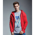 Red - Back - Anthem Mens Organic Full Zip Hoodie