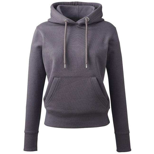 Charcoal - Front - Anthem Womens-Ladies Organic Hoodie