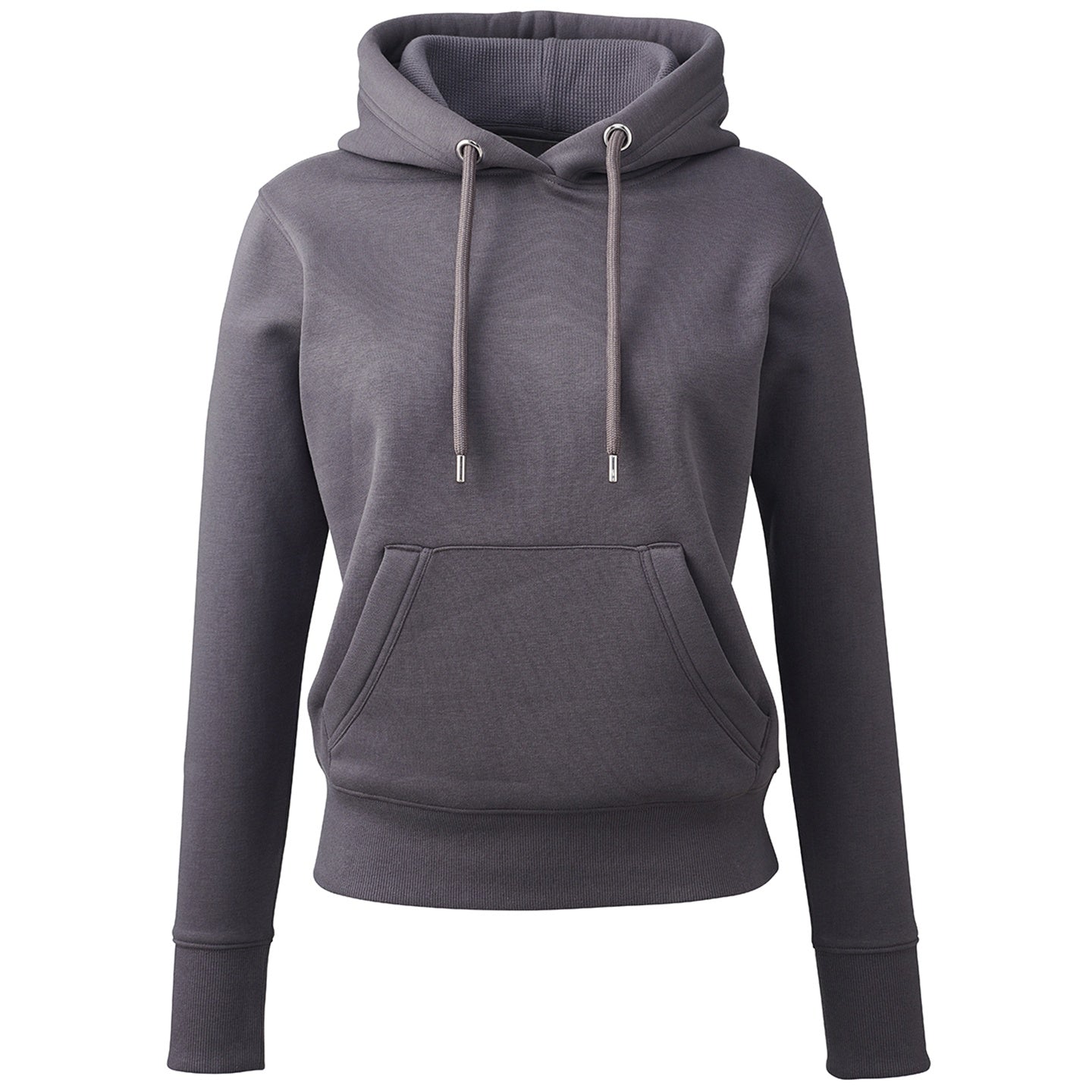 Charcoal - Back - Anthem Womens-Ladies Organic Hoodie
