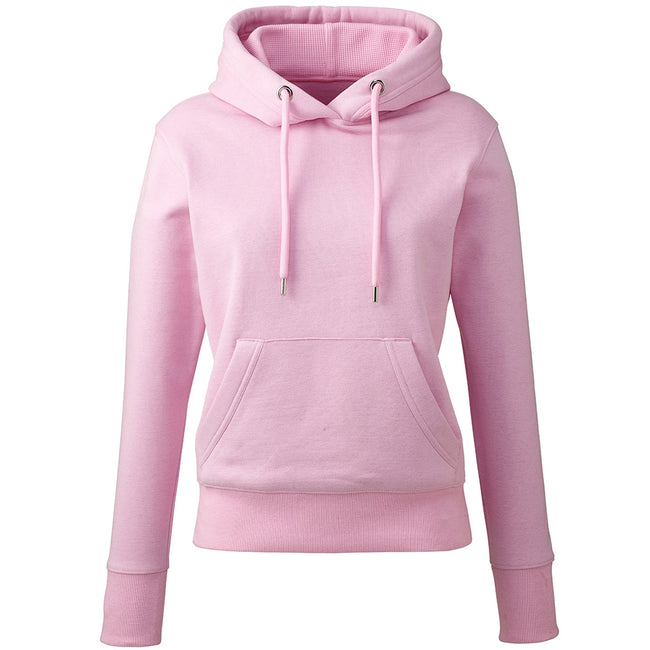Pink - Front - Anthem Womens-Ladies Organic Hoodie