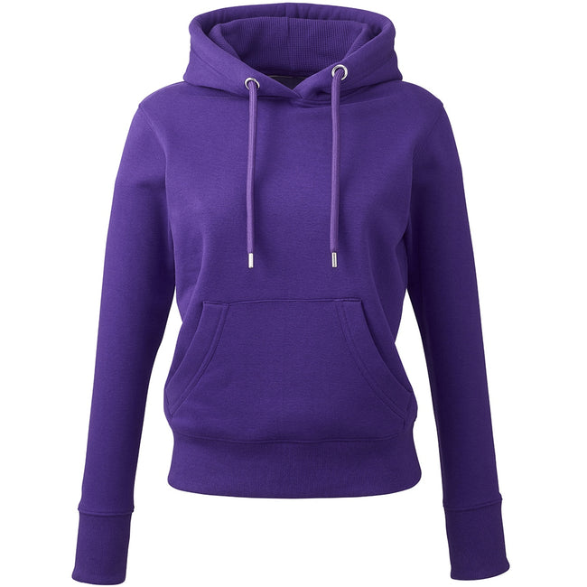Purple - Front - Anthem Womens-Ladies Organic Hoodie