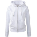 White - Front - Anthem Womens-Ladies Organic Full Zip Hoodie