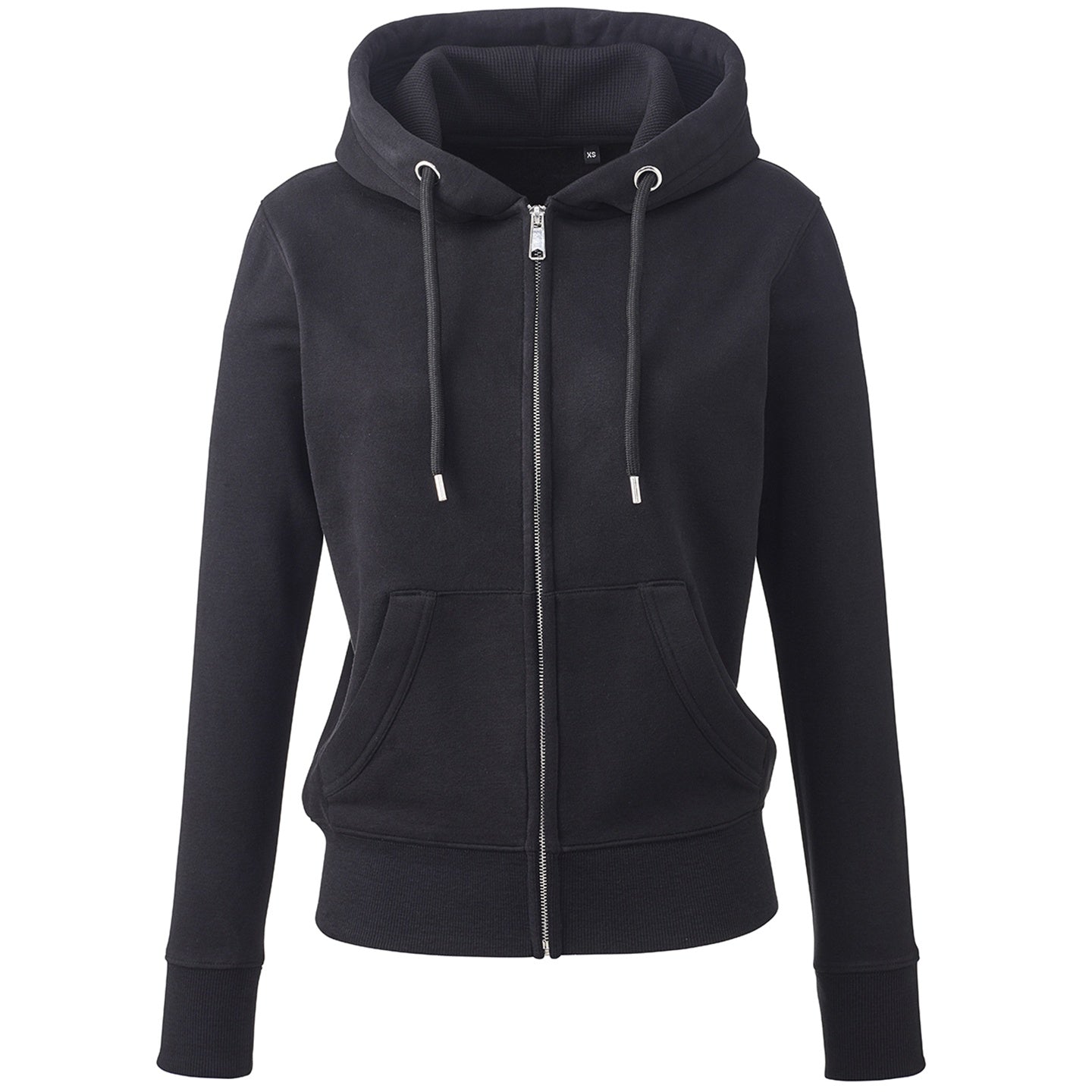 Black - Front - Anthem Womens-Ladies Organic Full Zip Hoodie