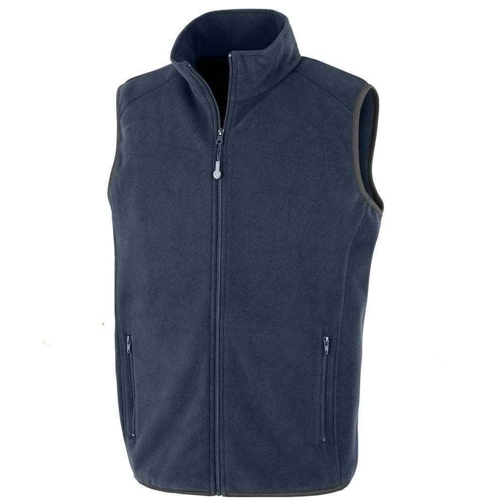 Navy - Front - Result Genuine Recycled Mens Polarthermic Fleece Body Warmer