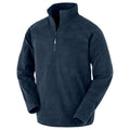 Navy - Front - Result Genuine Recycled Mens Micro Zip Neck Fleece