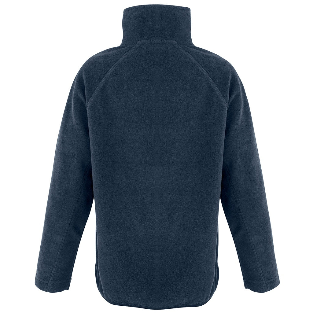 Navy - Back - Result Genuine Recycled Childrens-Kids Micro Zip Neck Fleece