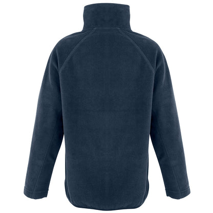Navy - Back - Result Genuine Recycled Childrens-Kids Micro Zip Neck Fleece