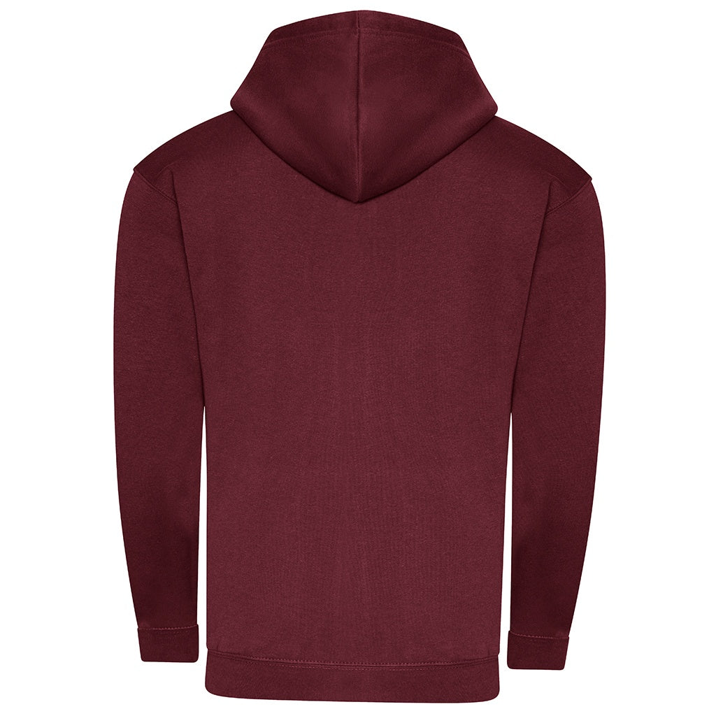 Burgundy - Back - Awdis Mens Organic Full Zip Hoodie