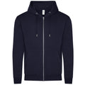 French Navy - Front - Awdis Mens Organic Full Zip Hoodie