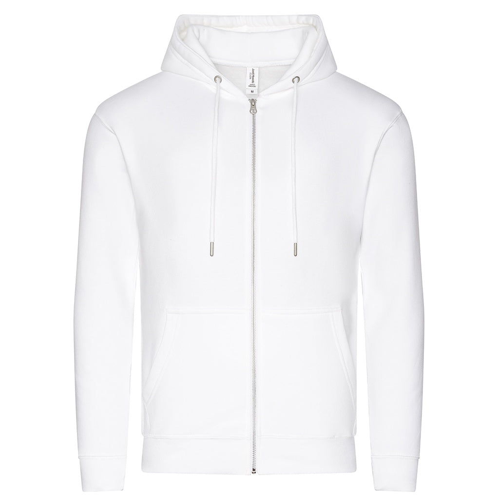 Arctic White - Front - Awdis Mens Organic Full Zip Hoodie