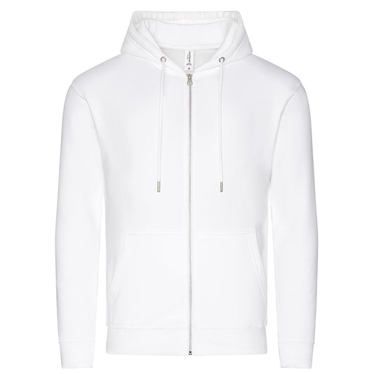 Arctic White - Front - Awdis Mens Organic Full Zip Hoodie