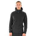 Black - Back - Result Genuine Recycled Mens Micro Hooded Fleece Jacket