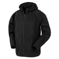 Black - Front - Result Genuine Recycled Mens Micro Hooded Fleece Jacket