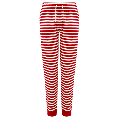Red-White - Front - SF Womens-Ladies Stripe Lounge Pants