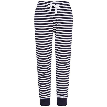 Navy-White Stripe - Front - SF Minni Childrens-Kids Lounge Pants