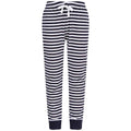 Navy-White Stripe - Front - SF Minni Childrens-Kids Lounge Pants
